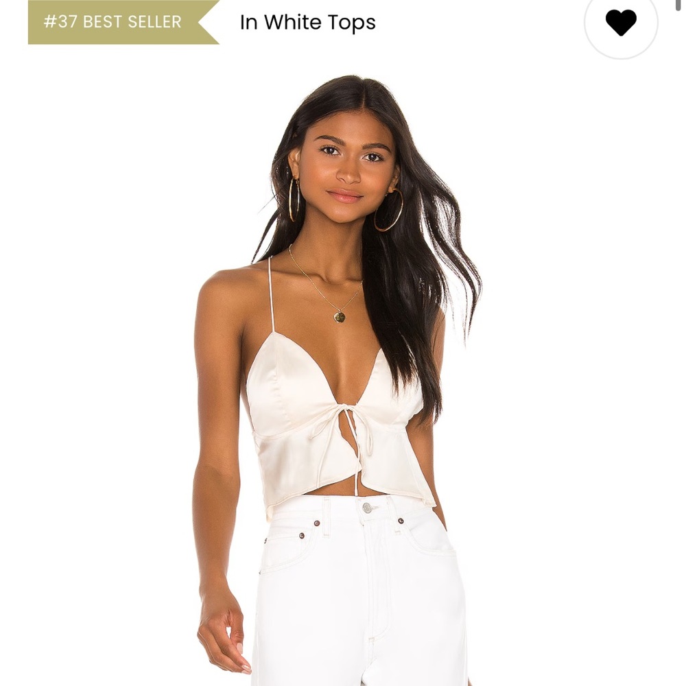 Superdown Isla Satin Top in Ivory Cream NWOT